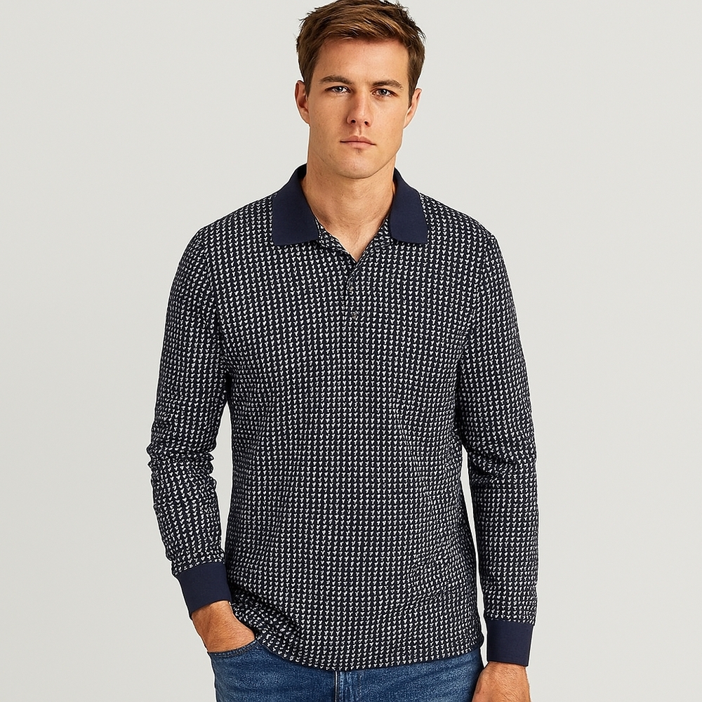 Scandia Woods Collared Long Sleeve Polo Size Large
